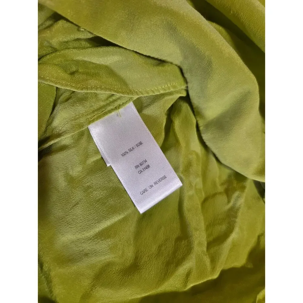 BCBGMAXAZRIA Green 100% Silk Sleeveless Tank Dress Mini Racerback M - Picture 9 of 15